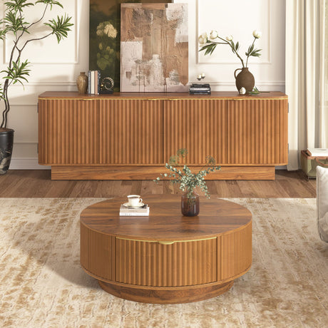 Farmhouse Matching Coffee Table & TV Console Set