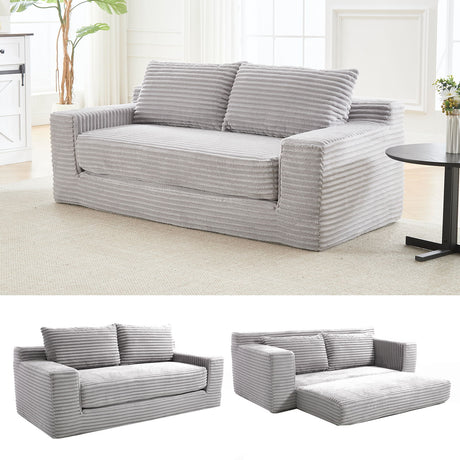 Convertible Loveseat Sofa Bed With Memory Foam & Steel Frame