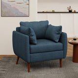 Luminate - Upholstered Fabric Club Chair With Tapered Legs And 2 Accent Pillows