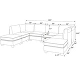 Modular Sectional, Customizable Layout, Removable Cushions - Brown
