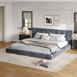 Upholstered Platform Bed Frame With Tufted Headboard