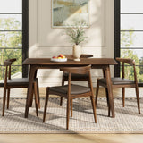5 Piece Dining Set With 1 Table And 4 Upholstered Chairs - Brown / Walnut