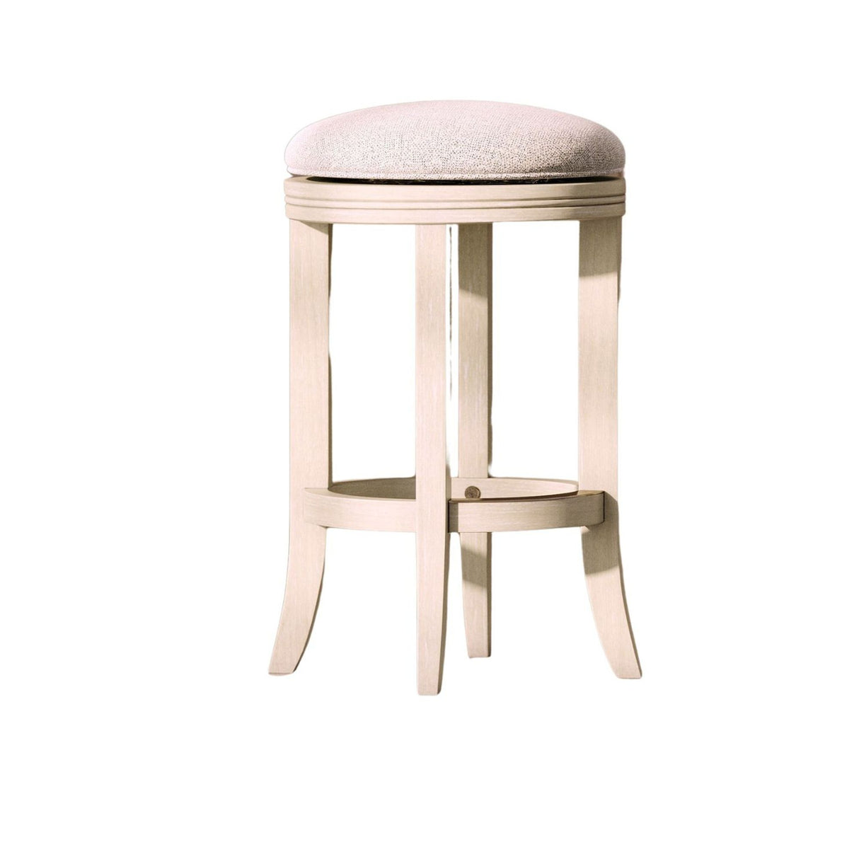Backless Swivel Stool With Upholstered Seat