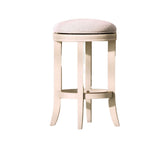 Backless Swivel Stool With Upholstered Seat