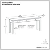 Cosmopolitan - Wide Console Sofa Table - Mahogany Brown