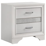 Transitional 2 Drawer Nightstand With Hidden Jewelry Tray