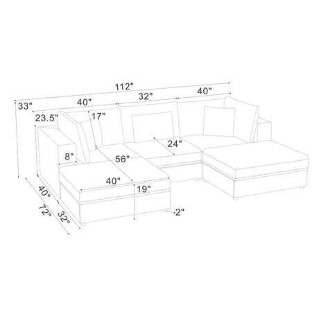 Modular Sectional & Custom Configuration, Toss Pillows
