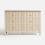 Modern 6 Drawer Fluted Dresser