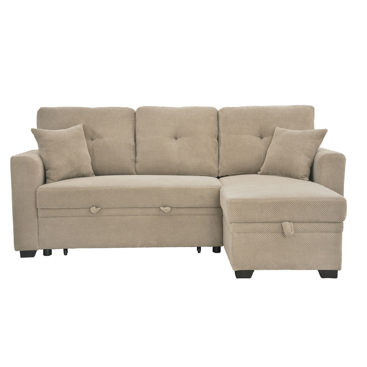 Sleeper Sectional With Pull Out Bed, Reversible Chaise
