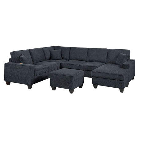 5 Piece Sectional Set With Left Arm Loveseat With USB Port
