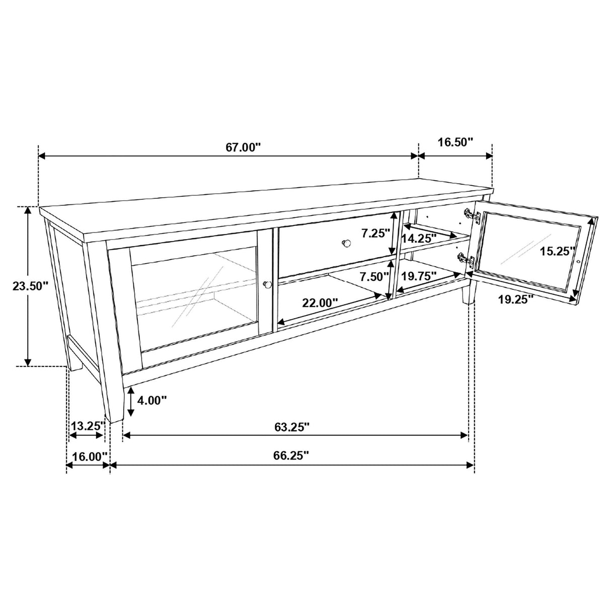 Evanston - 2 Door Stand - White