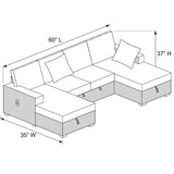 Convertible Sectional Upholstered Sleeper Sofa With Storage Chaise