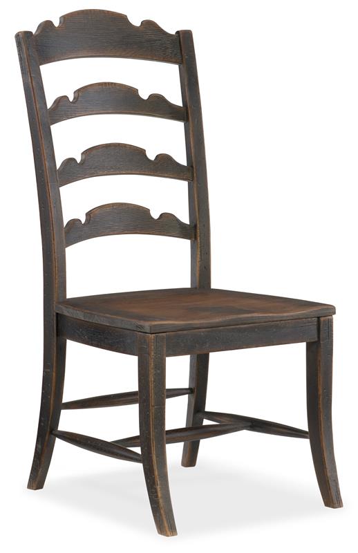 Hill Country Twin Sisters Ladderback Side Chair - 5960-75310-BLK