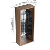 12" Wall Mounted Mirror Cabinet With Storage - Imitative Oak