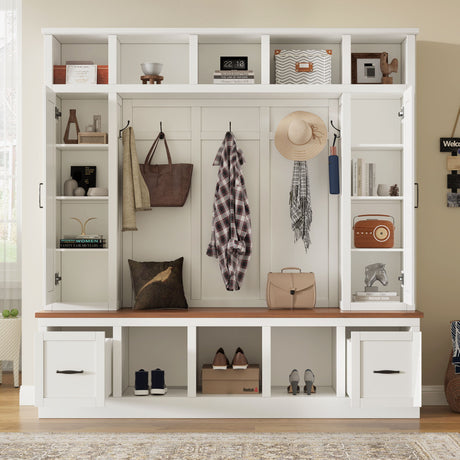 Hall Tree With Storage Bench, Entryway Coat Rack With Hooks