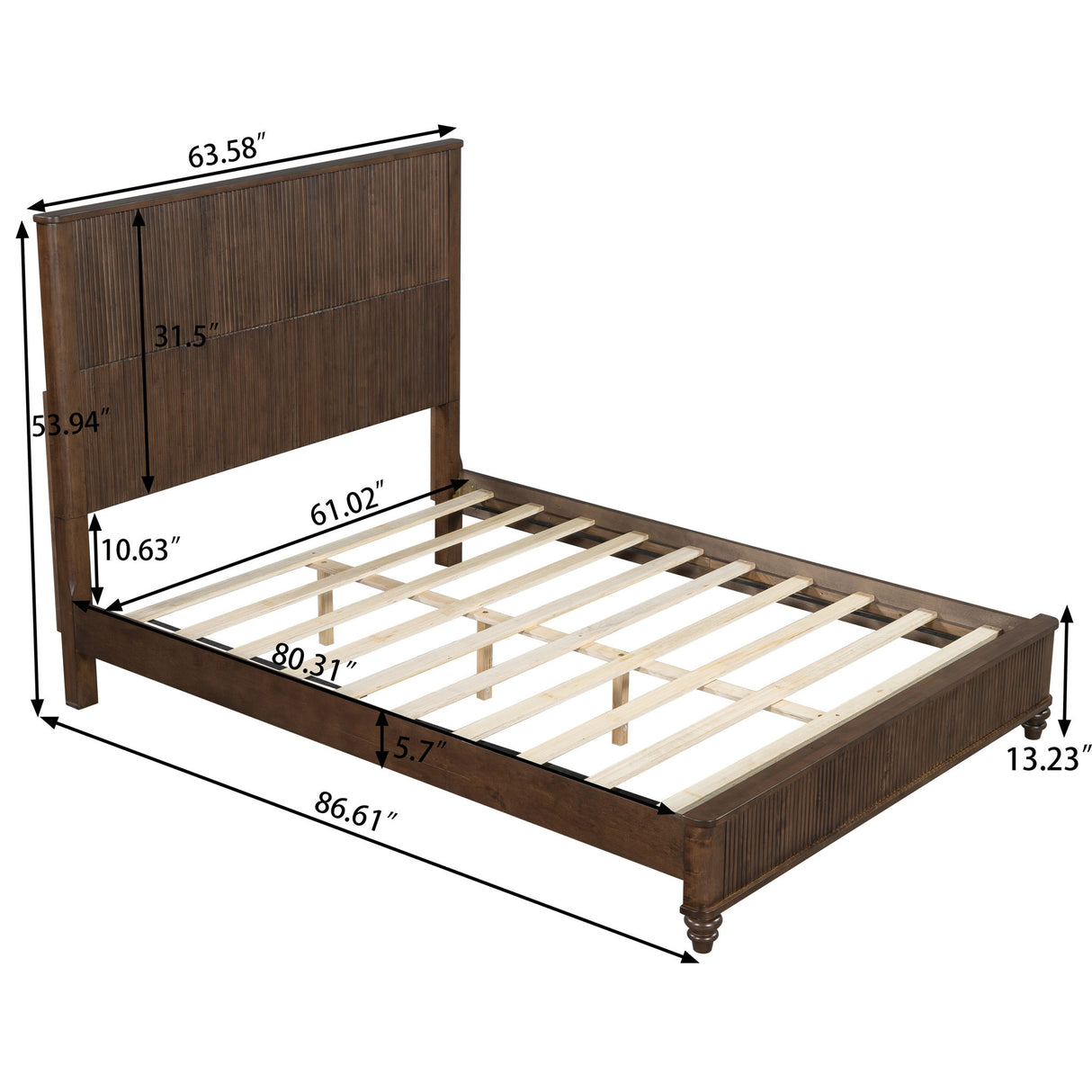 3 Piece Bedroom Set With Bed And 2 Nightstands