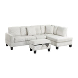Sectional Sofa With Storage Ottoman And Pillows