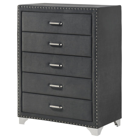 5 Drawer Bedroom Chest With Crystal Pulls