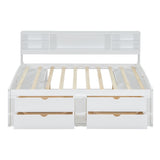 Daybed With 2 Bedside Cabinets, Upper Shelves And 4 Drawers