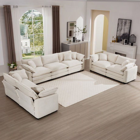 Elegant Oversized Sectional Sofa Set With Deep Seats And Flexible Layout