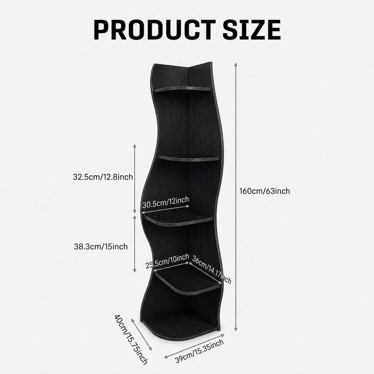 5 Tier S - Shaped Corner Shelf For Living Room
