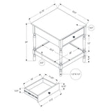 Accent - Table, 2 Tier, Square, Traditional - Walnut
