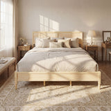 Classic Platform Bed Frame With Panel Headboard