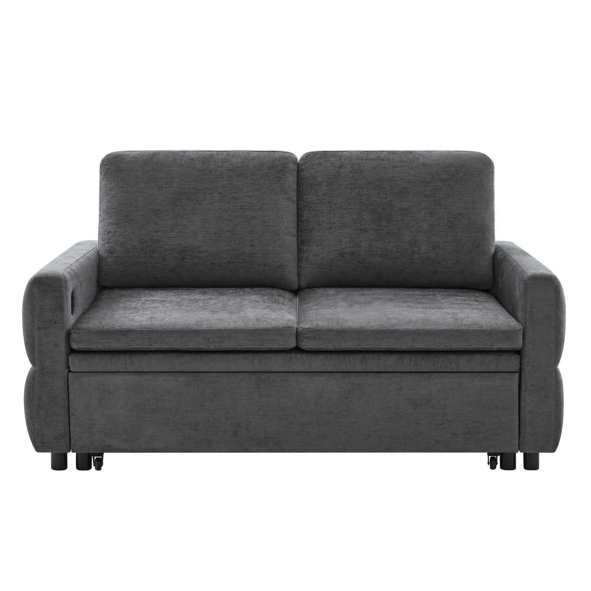 Convertible Sofa Bed Loveseat With Adjustable Backrest And USB Ports