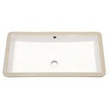 Modern Rectangular Undermount Bathroom Sink With Overflow Ceramic