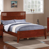 Simple Frame With Headboard And Vertical Carved Design