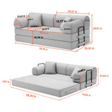 Convertible Sleeper Sofa Bed, Folding Mattress Couch - Light Camel