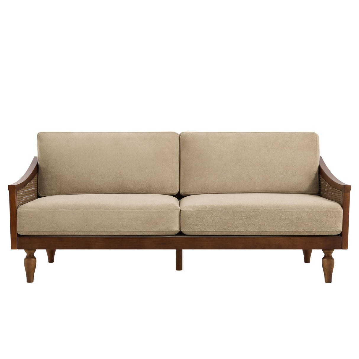 3 Seater Sofa With Rattan Armrests