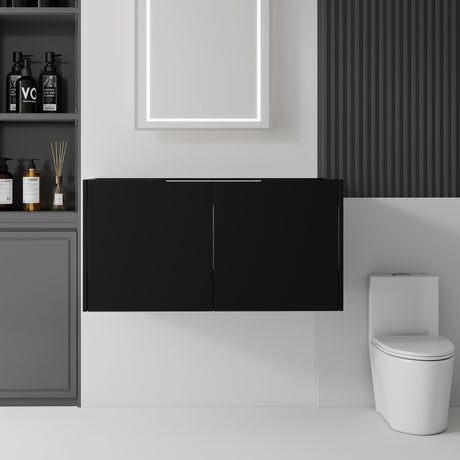 Floating Bathroom Vanity Cabinet With Soft Close Double Doors, Spacious Interior Storage, Wall Mounted, Cabinet Only