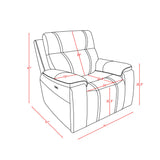 Gary - Power Recliner With Power Recline Motion, Pillow Top Arms, Hidden Cupholders - Black