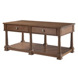 Coffee Table With 2 Storage Drawers & Lower Open Shelf