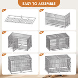 Extra Large Heavy Duty Dog Crate With Removable Pans For Dogs - Black