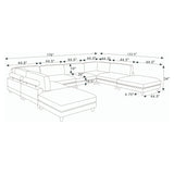 Modern Modular Sectional With Adjustable Back Support