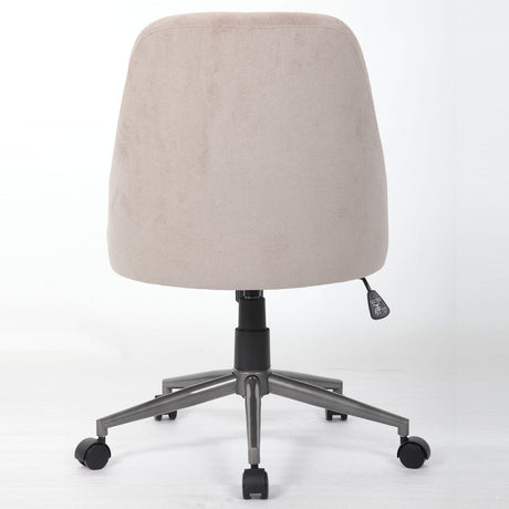Enveloping Bucket Back Swivel Computer Chair For Home Decor - Beige
