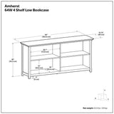 Amherst - Low 4 Shelf Bookcase