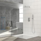 Dual Shower Head System With 12" Square Rain Shower And Rough In Valve