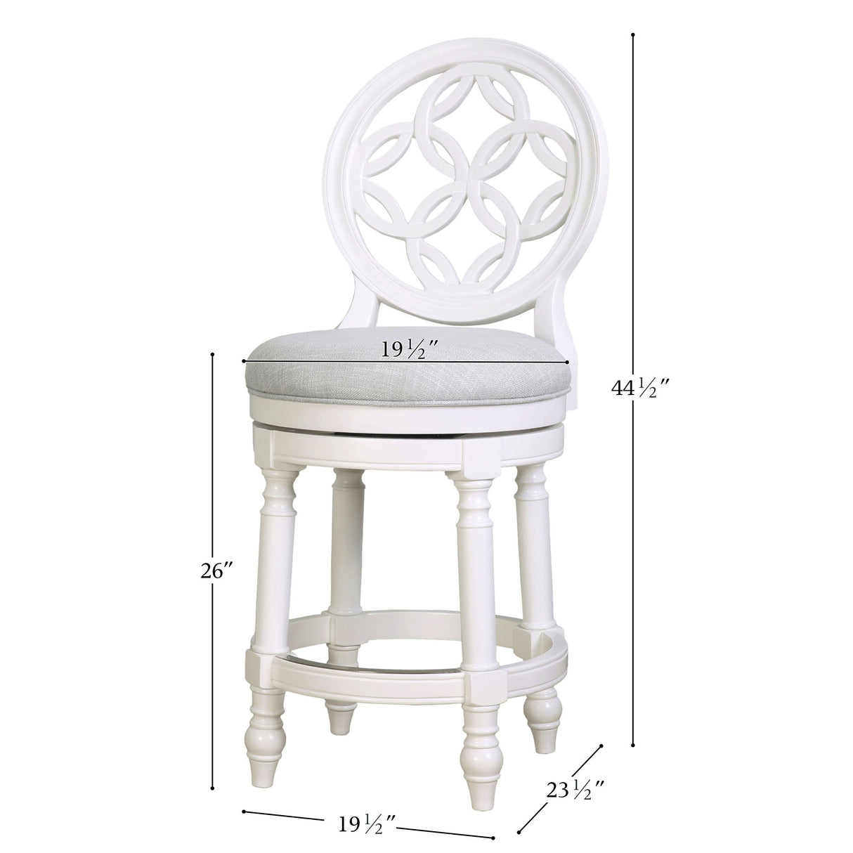 Stool With Back And Swivel Upholstered Seat