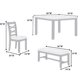 Dining Set 6 Piece With Table And Upholstered X Back Chairs - Charcoal