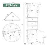 Tall Storage Cabinet With 3 Drawers And Adjustable Shelves For Bathroom