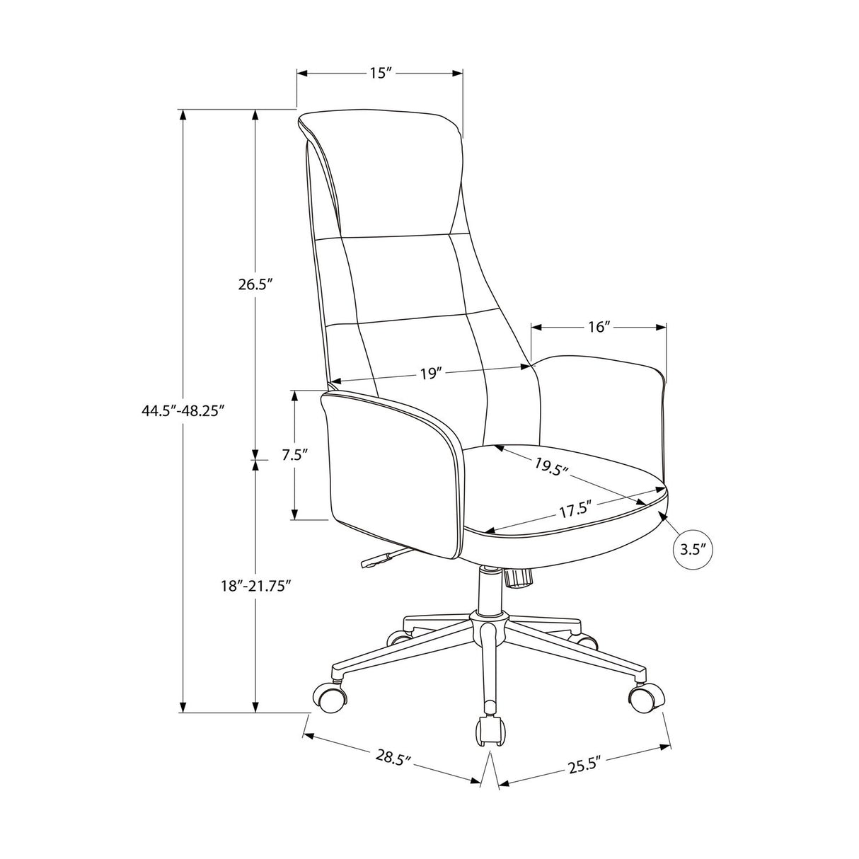 Office Chair With Adjustable Height - Black