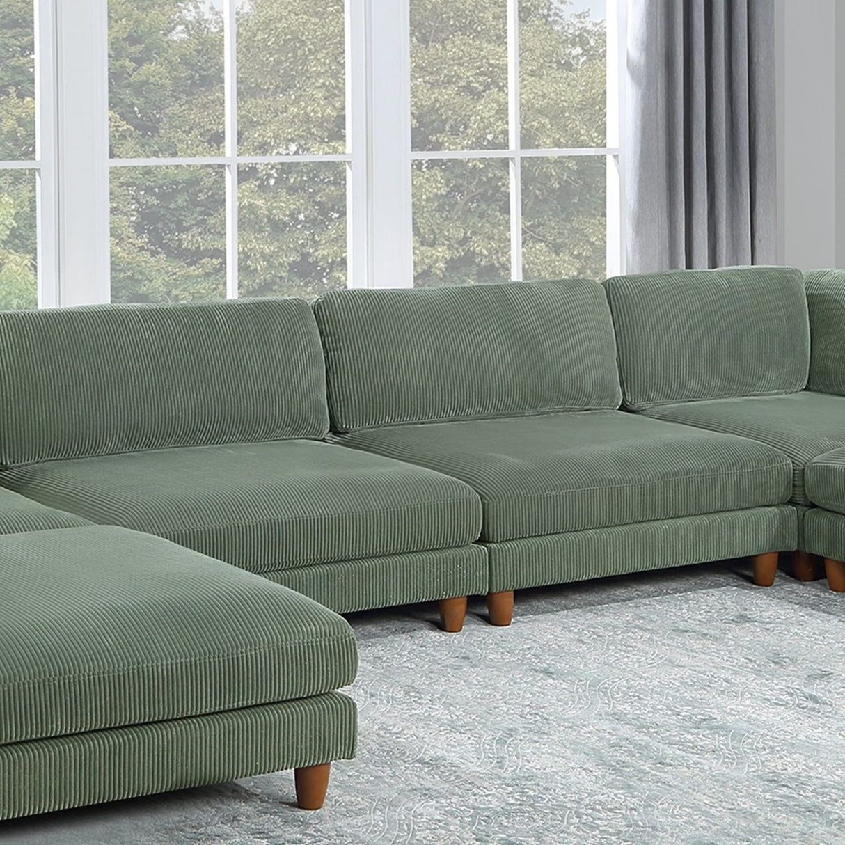Armless Chair For Living Room - Sage