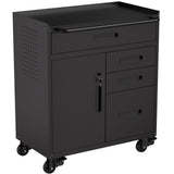 Rolling Tool Cabinet Heavy Duty Garage Storage With Lockable Doors & Drawers