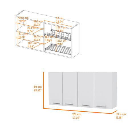 Kitchen Cabinet Durham Four Doors - White