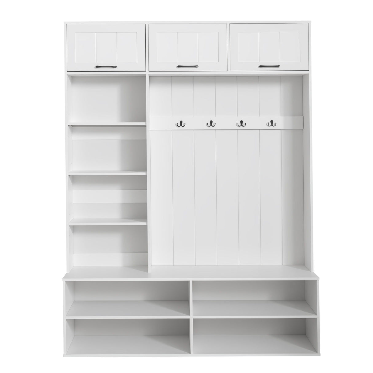 Farmhouse Hall Tree & Bench And Shoe Storage