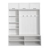 Farmhouse Hall Tree & Bench And Shoe Storage
