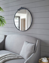 Classic Design Mirror With Baroque Inspired Frame For Bathroom, Entryway Console Lean Against Wall